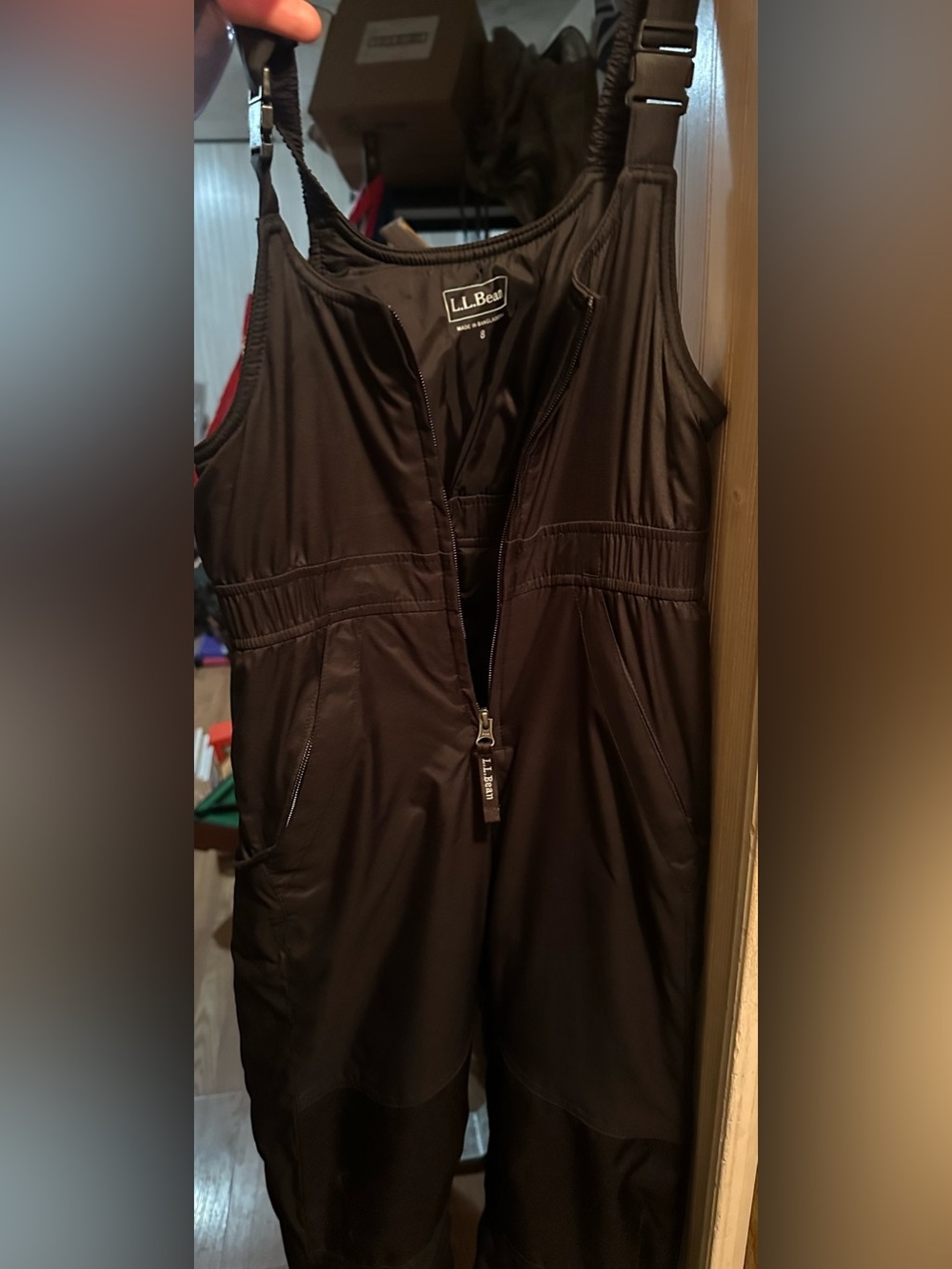 L.L. Bean Black Kids One-Piece Snow Bib